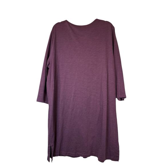 Boden Cotton Purple Tunic Dress with Pink Cross Tie Neckline - Size 18 - Picture 6 of 10